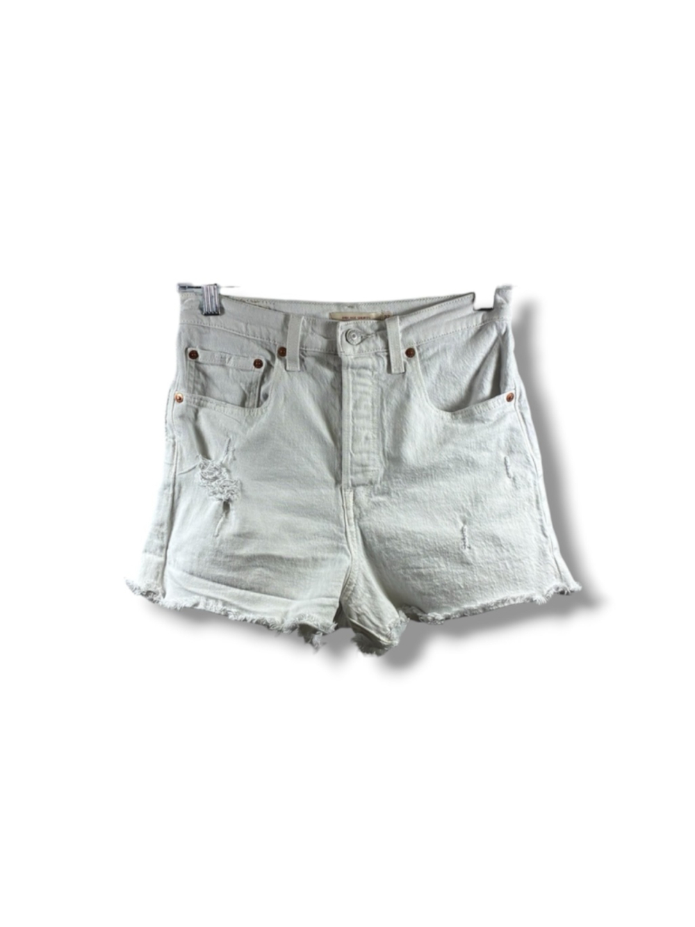 Levi’s Premium Ribcage Denim Shorts 2.5” in White Size 27